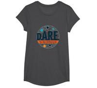 D.A.R.E. Essere Diverso - Arte Grafica ispiratrice Maglietta, Ragazze, Grigio Scuro, L