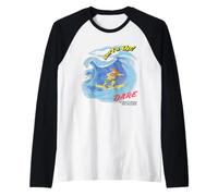 D.A.R.E. Surf's Up Daren The Lion Summer Vintage 90's Style Maglia con Maniche Raglan