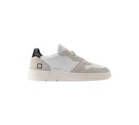 D.A.T.E. M998-CR-VC-WB Court Vintage Calf Sneakers Uomo in Pelle e Camoscio Colore Bianco Nero (Bianco Nero, Sistema Taglie Calzature EU, Adulto, Numero, Media, 44)