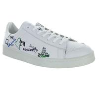 D.A.T.E. Mezze scarpe italiane da uomo Twist Doodle in pelle bianca con scritta