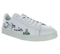 D.A.T.E. Mezze scarpe italiane da uomo Twist Doodle in pelle bianca con scritta