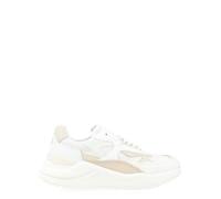 D.A.T.E. Running Sneakers Fuga in Tessuto Tecnico e Nylon Bianco, Pelle Beige e Suede Avorio - Fuga W 421-FG-PU-WH - Taglia 40