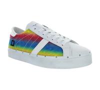 D.A.T.E. Scarpe donna HILL DOUBLE in pelle arcobaleno bianco