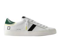 D.A.T.E. Sneaker da Uomo Hill Low in Pelle Bianca, Verde e Nera - Hill Low M 421-HL-VC-WG - Taglia 40