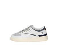 D.A.T.E. Sneakers Torneo in Pelle Bianca e Suede Grigio M431TOCOWY Bianco 41