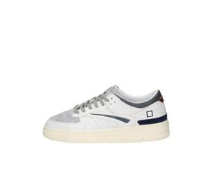 D.A.T.E. Sneakers Torneo in Pelle Bianca e Suede Grigio M431TOCOWY Bianco 41
