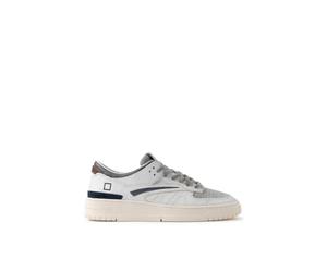 D.A.T.E. Sneakers Torneo in Pelle Bianca e Suede Grigio M431TOCOWY Bianco 42
