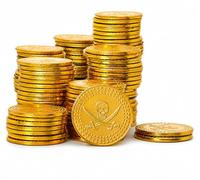 D.A.Y. Republic 120 Monete d'Oro Pirata | Monete di plastica del tesoro da 2,3 cm per sacchetti per feste, caccia al tesoro, giochi di pirati, decorazioni e giochi di