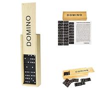 D.A.Y. Republic Classico gioco di domino retrò, set tradizionale in valigetta di legno, giocattolo educativo di dimensioni da viaggio, 28 pezzi (Domino in scatola di legno)