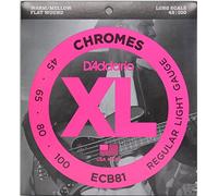 d' Addario ECB81 x 2 (2 pezzi), Elec Bass Guit corde, lunga, XL, cromata Flat Wound, (045, 065, 080, 100).