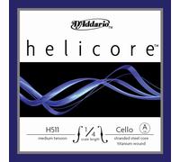 D´Addario Helicore Cello Single A String, 1/4 Scale, Medium Tension, Bulk 10 - Pack, H511 1/4M