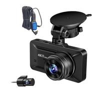 D AshCam Pro 4K, Con Sensore Di Visione Notturna E Grandangolare Da 170°, Nero, Doppia Fotocamera Frontale Posteriore, Telecamera Di Sorveglianza Parcheggio Veicoli, Registrazione In Loop E Rilevament