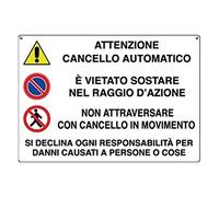 D&B Cartello All. mm.300X200 Attenzione Cancello Automatico