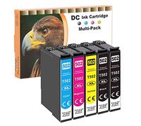 D&C 5x cartucce compatibili con Epson 502 XL per Epson Expression Home XP-5100 Series XP-5105 XP-5115 WorkForce WF-2800 Series WF-2860 D WF-2860 DWF WF-2865 DWF (2 nero 1 ciano 1 magenta 1 giallo)