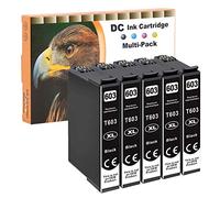 D&C 5x Cartucce d'inchiostro Nero compatibili con Epson 603 XL per Epson Expression Home XP-2100 Series XP-2105 XP-3100 XP-3105 XP-4100 XP-4105 Epson WorkForce WF-2810DWF WF-2830DWF WF-2835DWF WF-2850