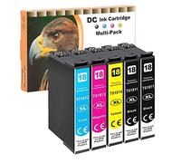 D&C 5x Cartucce d'inchiostro Sostituzione per Epson 18 18 XL Compatibile con Epson Expression Home XP-322 XP-215 XP-205 XP-225 XP-305 XP-325 XP-422 XP-405 XP-415 XP-425 XP-315 XP-312 XP-425