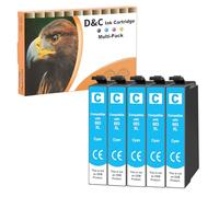 D&C 5x Ciano Cartucce d'inchiostro compatibili con Epson 603 XL per Epson Expression Home XP-2100 XP-2105 XP-3100 XP-3105 XP-4100 XP-4105 Epson WorkForce WF-2810DWF WF-2830DWF WF-2835DWF WF-2850