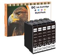 D&C 5x Nero Cartucce compatibili per Epson 711XL T0711 per Epson Office B40W BX-300F BX-310 FN BX-510 W BX-600FW BX-610FW Stylus D120 D78 D92 DX-4000 DX-4050 DX-4400 DX-5000 DX-5050 5x 15ml Black