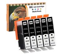 D&C 5x Nero Compatibili Cartucce d'inchiostro Sostituzione per HP 364 364XL BK per Photosmart 5510 5520 5522 6520 7520 6510 B010 B109a D5460 B110A Officejet 4620 4622 Deskjet 3520 3070A