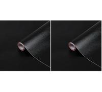 d-c-fix Pellicola Adesiva per mobili decorativa Cuoio tinta unita goffratura nero PVC plastica vinile impermeabile decorativa per cucina, armadio, porta carta rivestimento 45 x 200 cm