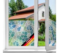 d-c-fix Pellicola adesiva per vetri finestre privacy autoadesivo Lisboa blue oscurante opaca decorative impermeabile per cucina, casa, ufficio, bagno, doccia carta 45 x 200 cm