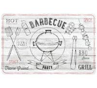 d-c-fix tovagliette americane lavabili Rio Barbecue bianco - plastica PVC antimacchia - da colazione e pranzo - cucina sottobicchieri plastificati - 29 cm x 44 cm rettangolare