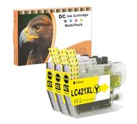 D&C LC421XL Cartucce d'inchiostro compatibili con Brother LC421 XL Multipack per Brother DCP-J1050DW MFC-J1010DW DCP-J1140DW cartucce (giallo, confezione da 3)