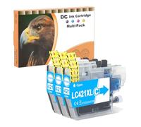 D&C LC421XL Cartucce d'inchiostro compatibili con Brother LC421 XL Multipack per Brother DCP-J1050DW MFC-J1010DW DCP-J1140DW (Ciano, confezione da 3)