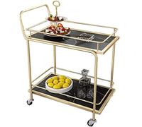 d Carrello da portata a 2 livelli, carrello rettangolare mobile con manico curvo, elegante carrello per bevande per un facile trasporto e intrattenimento, cucina e sala da pranzo
