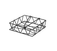 D,casa - Portatovaglioli geometrico, nero, in metallo, da 18 x 18 x 5 cm