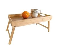 D,casa - Vassoio per letto in bambù, tavolino con gambe pieghevoli, naturale, 50 x 30 x 22 cm - 44 x 27 x 22,5 cm