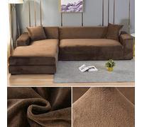 d Copridivano in velluto elasticizzato ed elastico spesso, per soggiorno, adatto per divani a 1/2/3/4 posti, beige, 90140 cm, protezione per poltrona