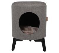D&D Casa Gatto Louis Grigio Talpa,35x35x46cm,Elegante con Cuscino & Metallbeine