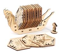 D&D Class - Set di 14 sottobicchieri con supporto, esagonali, in legno, incisi al laser, icone DND Classes, regalo per fan di Dungeons and Dragons, Game Master