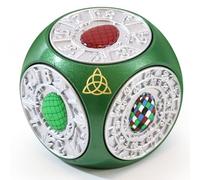D&D - Dadi in metallo, 7 in 1, con unico rilievo a forma di uovo di drago, per dungeon e draghi, regali DND per DM, giocatori e accessori da gioco da tavolo (verde argento)