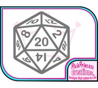 D&d Dungeon Dragoni Dadi D20 I2 Adesivo Vinile Parete Auto Moto Laptop Finestra