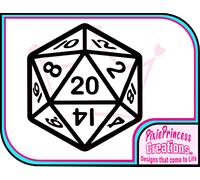 D&d Dungeon Dragoni Dadi D20 I2 Adesivo Vinile Parete Auto Moto Laptop Finestra