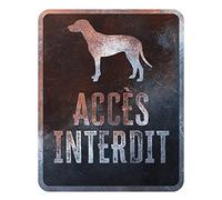 D&D Home, Pannello di Avvertimento Attenzione al Cane, 25x20x0,3 cm, Versione Francese, Fondo Nero, Segnale di Avvertimento in Metallo Resistente alla ruggine con Testo Divertente
