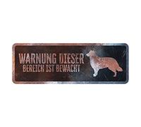 D&D Home, Pannello di Avvertimento Attenzione al Cane, 40 x 13 x 0,3 cm, Versione Tedesca, Fondo Nero, Segnale di Avvertimento in Metallo Resistente alla ruggine con Testo Divertente