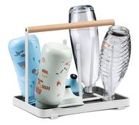D&D Living® Portabottiglie All-in-One per SodaStream - Scivolo di Asciugatura per Bottiglie di Tutti i Tipi Duo/Crystal/Easy, Bottiglie per Bevande e per Bambini - Stendino Universale (Metallo Bianco)