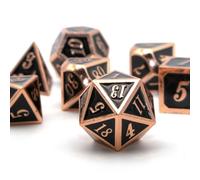 D&D Set di dadi poliedrici in metallo HNCCESG per giochi di ruolo da tavolo Dungeons and Dragons, Warhammer Pathfinder Shadowrun RPG MTG da tavolo D20 D12 D10 D8 D6 D4 (rame nero)