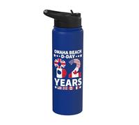 D-day 2026 82nd Anniversary Normandy D-Day Omaha Beach 1944 Stainless Steel Insulated Water Bottle