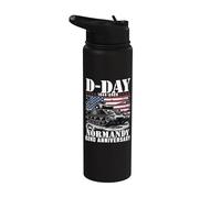 D-day 2026 82nd Anniversary Normandy D-Day Omaha Beach 1944 Stainless Steel Insulated Water Bottle