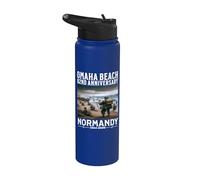 D-day 2026 82nd Anniversary Normandy D-Day Omaha Beach 1944 Stainless Steel Insulated Water Bottle