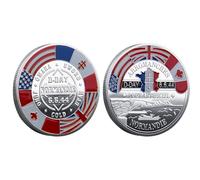 D Day 80th Anniversaryy Coin | La moneta commemorativa | D-Day Landings 80 ° anniversario per la raccolta e display elegante sul comodino