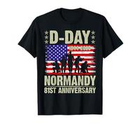 D-day 81 ° anniversario 2025 Omaha Beach Normandia D Day Maglietta