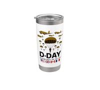 D-Day 82° Anniversario 1944 Paracadutisti Veterano Remembrance Bicchiere termico in acciaio inox doppia parete