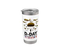 D-Day 82° Anniversario 1944 Paracadutisti Veterano Remembrance Bicchiere termico in acciaio inox doppia parete