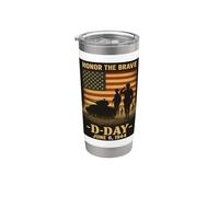 D-Day 82° Anniversario Normandia 1944 Militare Tributo Uomini Bicchiere termico in acciaio inox doppia parete