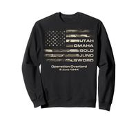 D-Day 82nd Anniversary Normandy D-Day Beaches USA Camo Flag Felpa